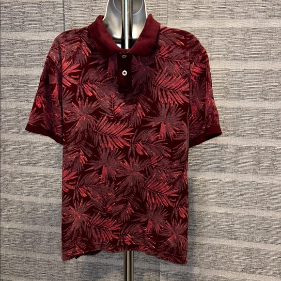 Arizona Jean Company Other - Men’s Burgundy Leaf Pattern Polo Shirt